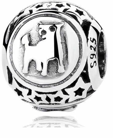 Rodowany srebrny charms do pandora znak zodiaku byk srebro 925 BEAD17