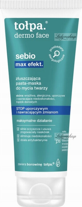 Tołpa - Dermo Face Sebio Max Efekt - Złuszczająca maska żel peeling do mycia twarzy - 100 ml