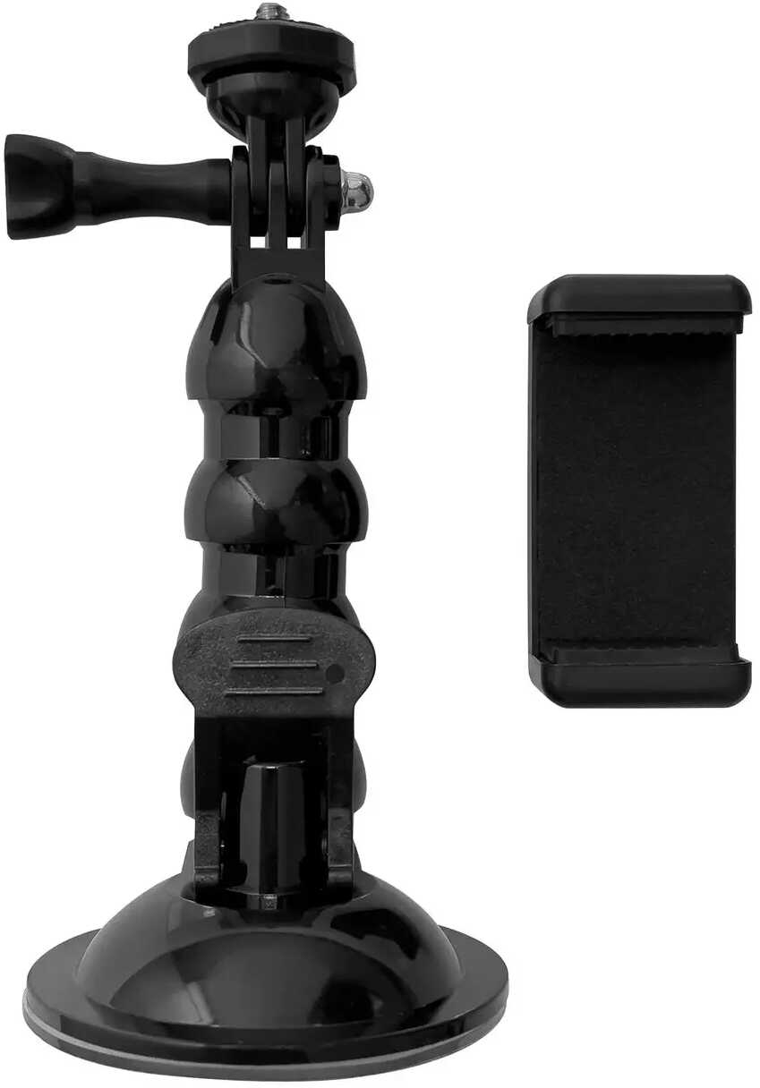 GoPro uchwyt z przyssawką do kamer sportowych GoPro, DJI, Insta360, SJCam, Eken + adapter do smartfona (GoPro car suction cup)