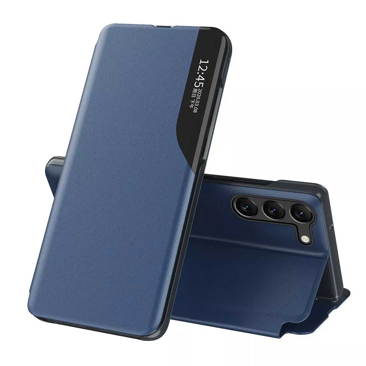 Etui Eco Leather View Case do Samsung Galaxy S23+ Plus z klapką podstawka niebieskie