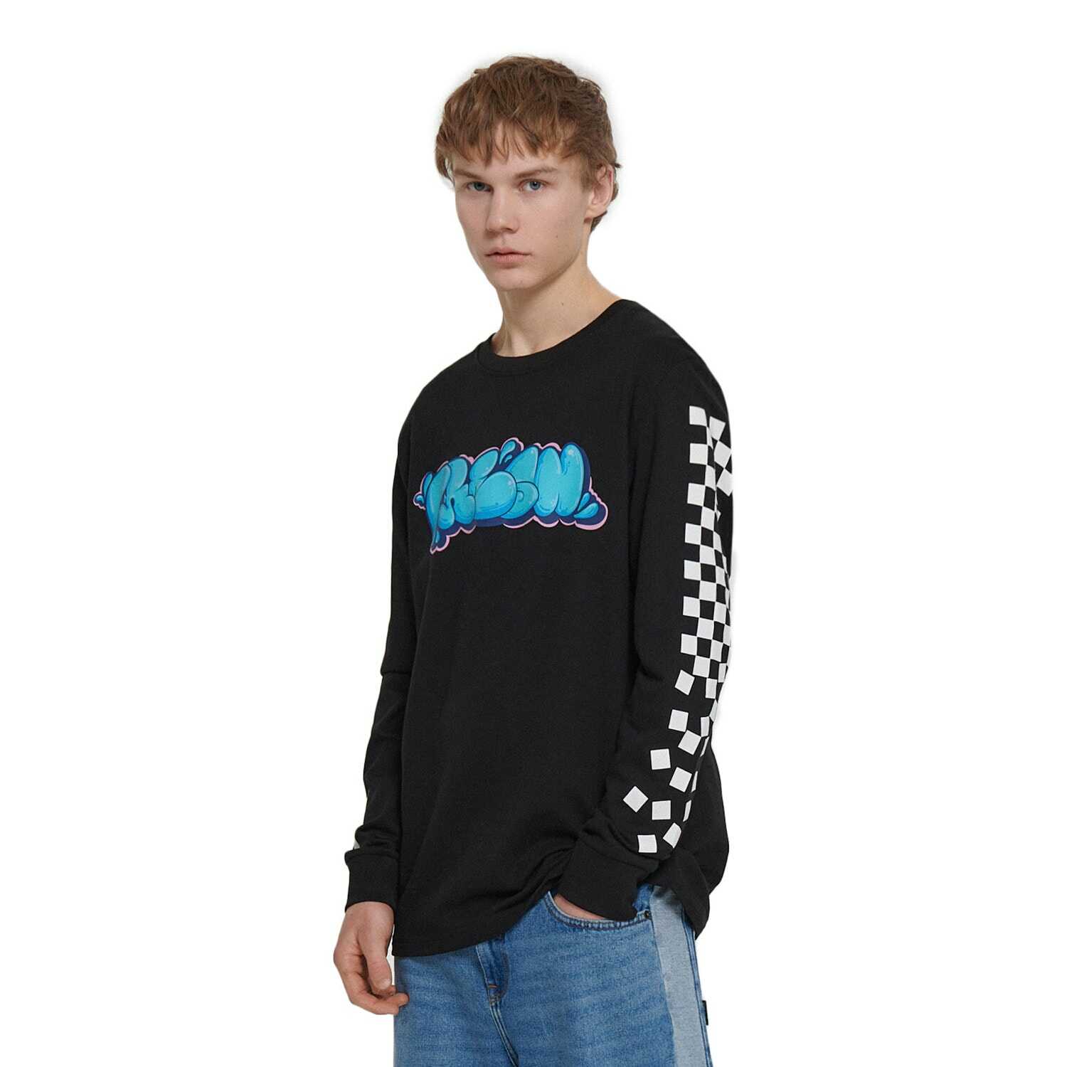Cropp - Czarna koszulka longsleeve - Czarny