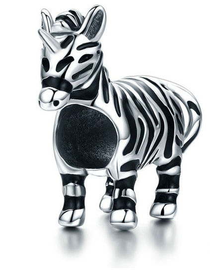 Rodowany srebrny charms do pandora zebra jednorożec unicorn srebro 925 NEW111
