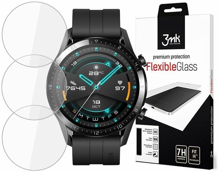 Szkło 3mk x3 Flexible Glass 7H do Huawei Watch GT 2 46mm