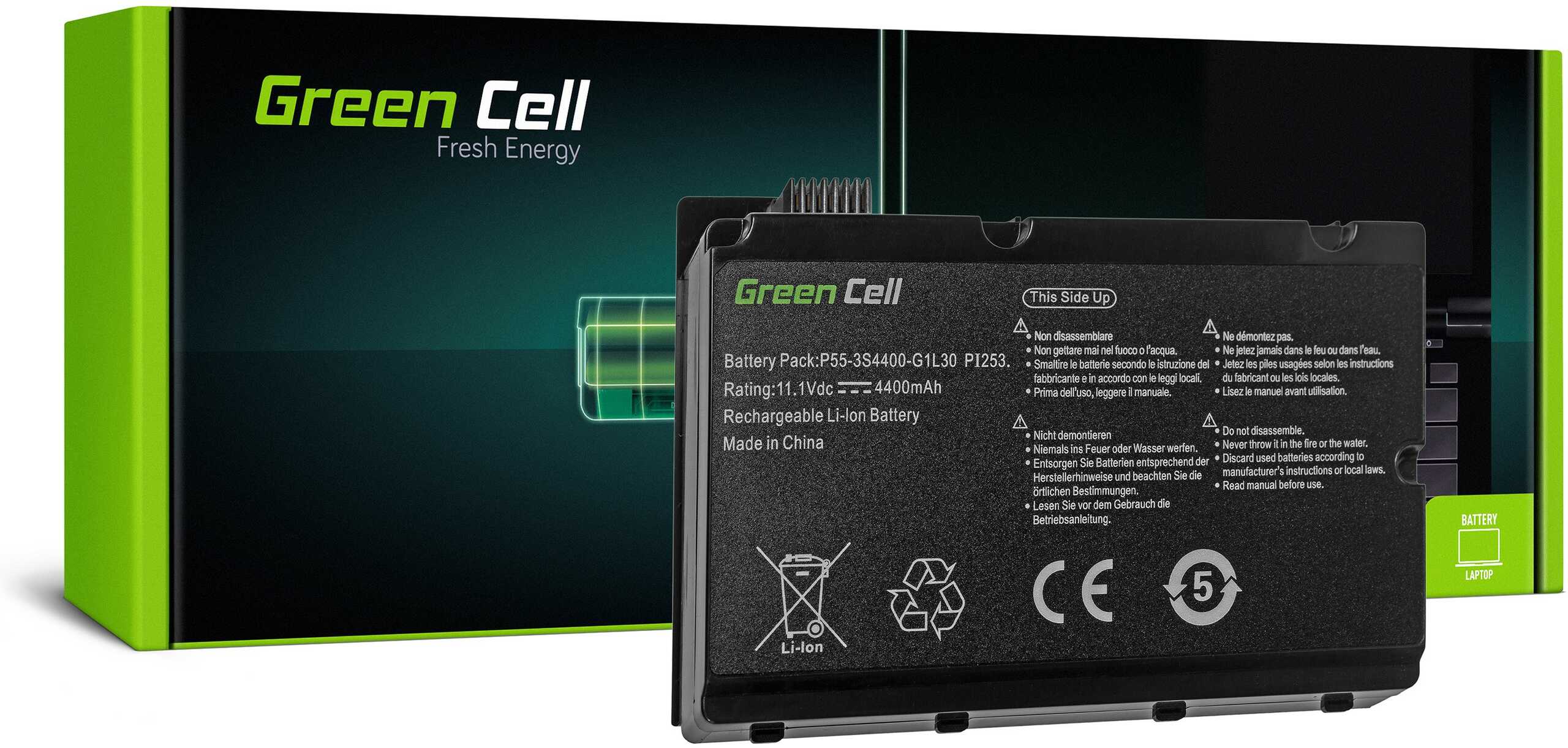 Bateria Green Cell 3S4400-S1S5-05 do Fujitsu-Siemens Amilo Pi2450 Pi2530 Pi2540 Pi2550