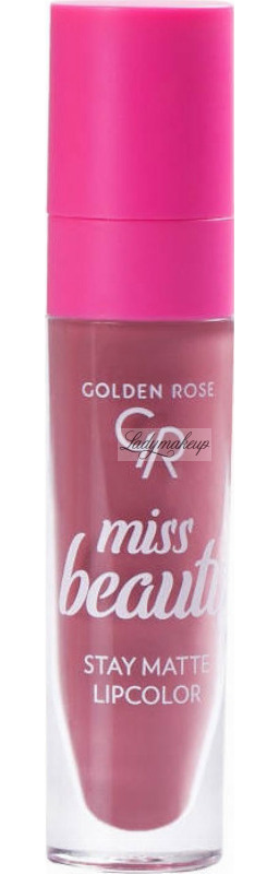 Golden Rose - Miss Beauty - Stay Matte Lipcolor - Płynna pomadka do ust - 5,5 ml - 03 Rose Wood