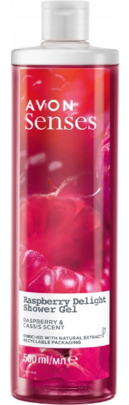 AVON - Senses - Raspberry Delight Shower Gel - Żel pod prysznic - Malina i Czarna porzeczka - 500 ml