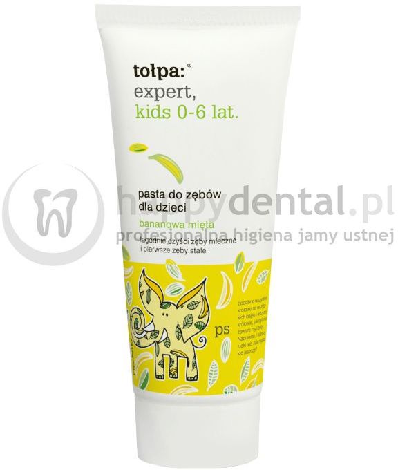 TOŁPA Expert Kids pasta 0-6 lat 50ml - pasta do zębów mlecznych o smaku bananowym