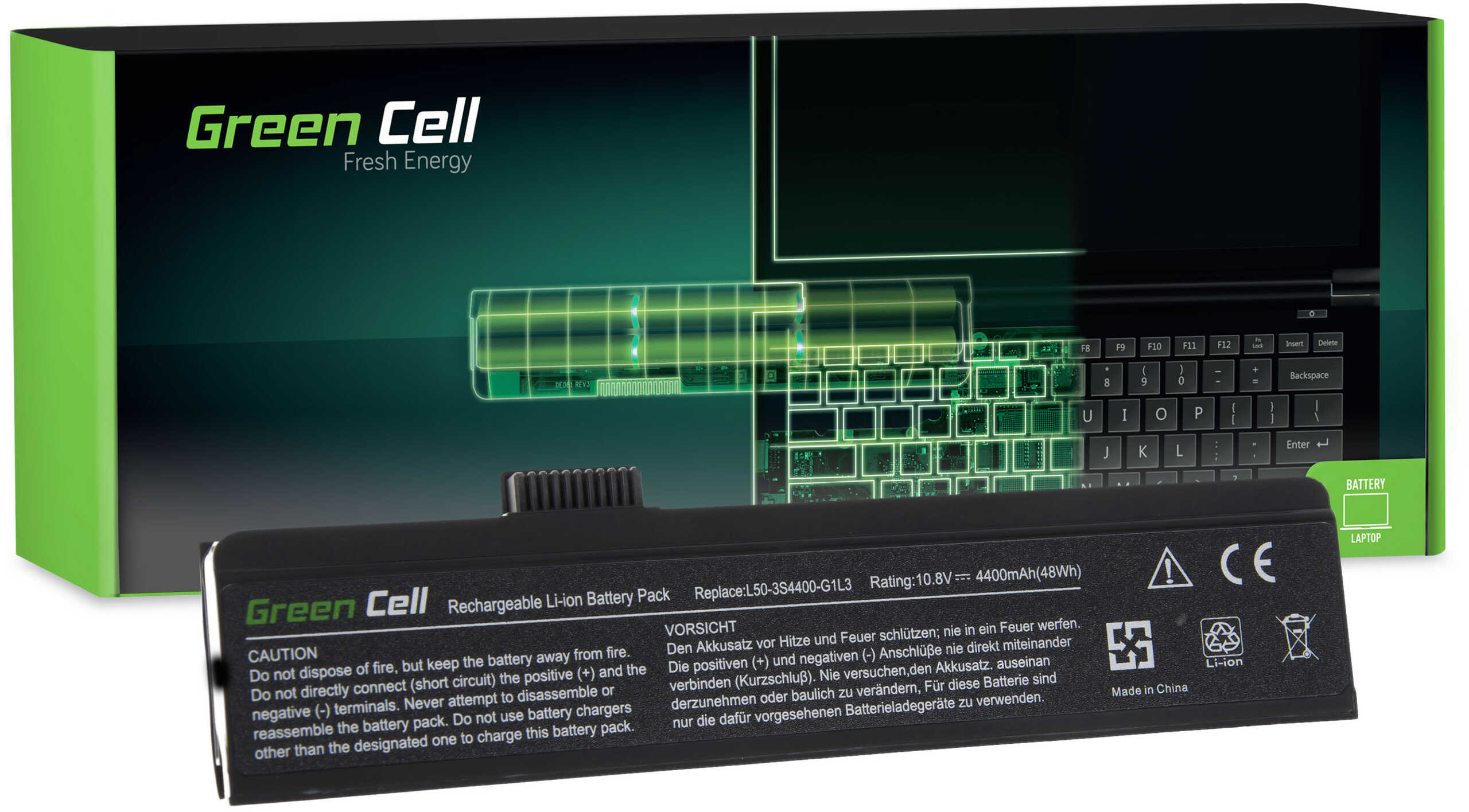 Bateria Green Cell 3S4000-G1S2-04 do Fujitsu-Siemens Amilo Pa 1510 2510 Pi 1505 2512 2515