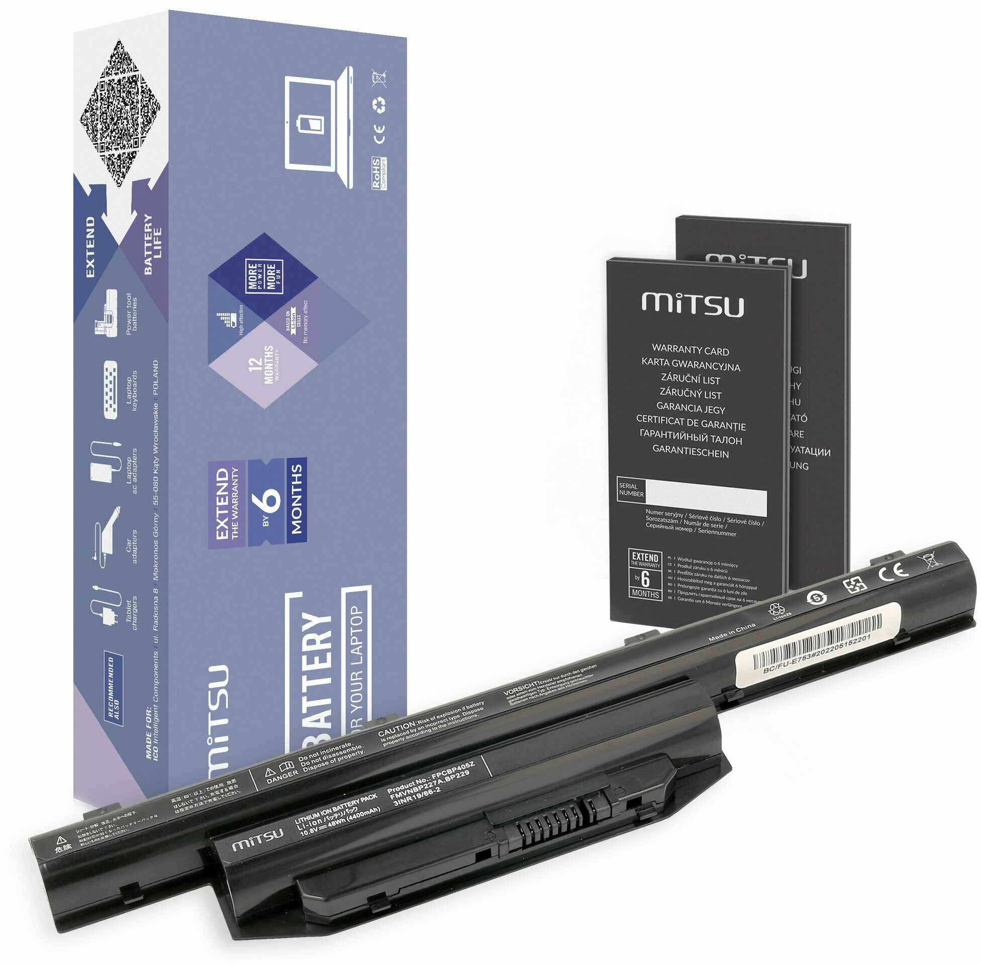Bateria Mitsu do Fujitsu Lifebook E753 CP651527