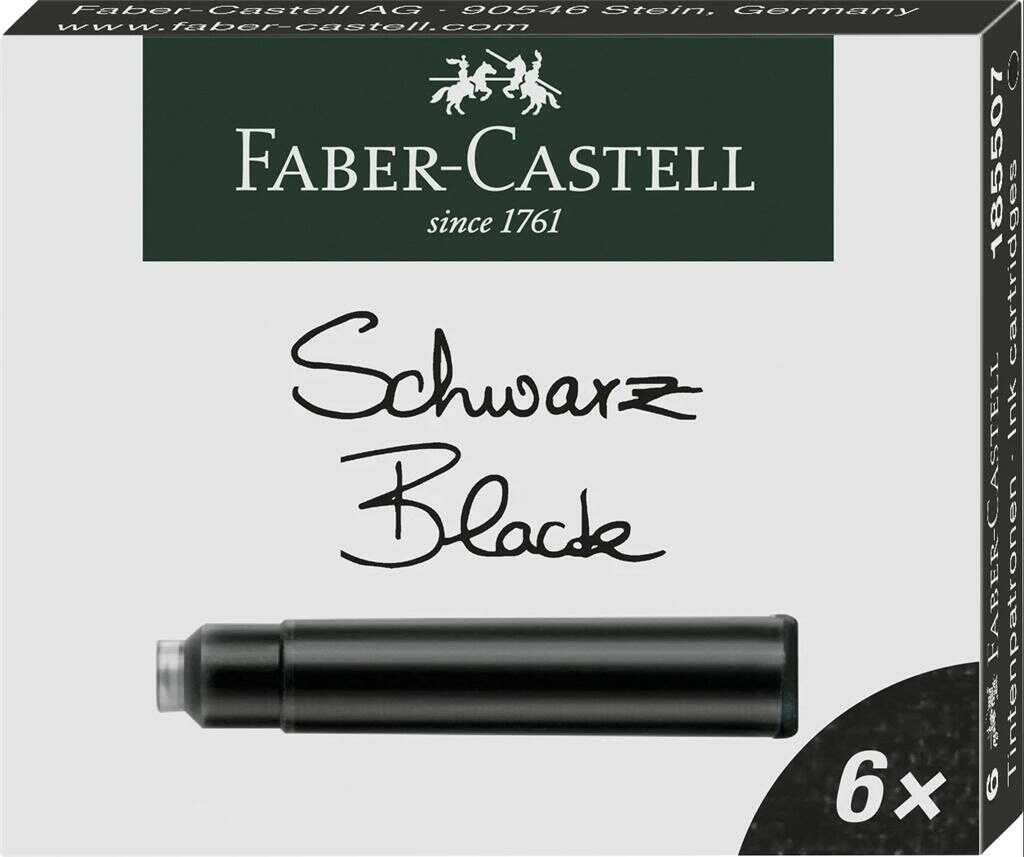 Naboje krótkie czarne 6szt FABER CASTELL