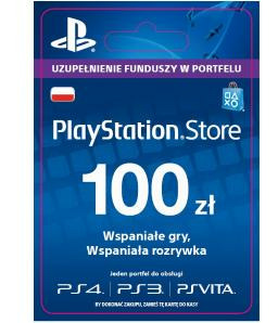 Sony PlayStation Network 100 zł ( polska dystrybucja ) - najnowsza wersja wartość 100 zł, ekspresowa wysyłka dzisiaj nawet w 5 minut