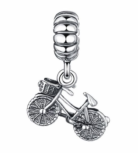 Rodowany srebrny wiszący charms do pandora rower rowerek bicycle srebro 925 PAS327