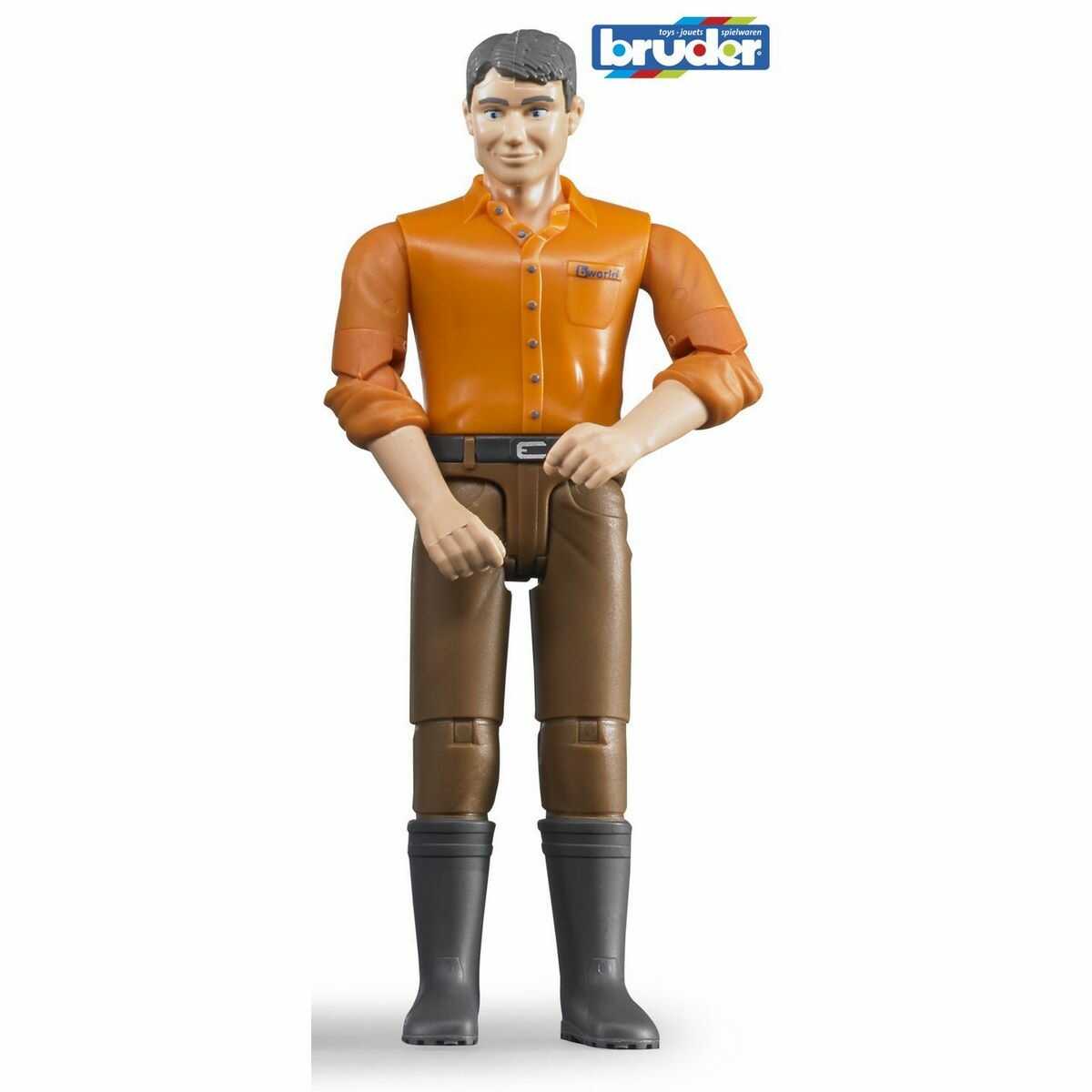 Bruder 60007 BWorld Figurka mężczyzna, brązowy spodnie, 11 cm