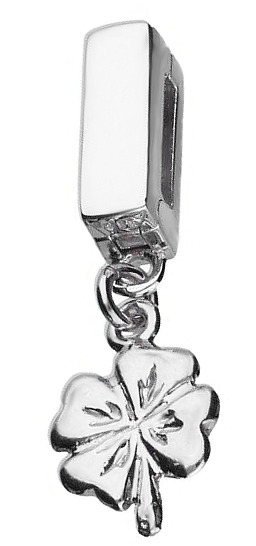 Rodowany srebrny wiszący charms do pandora koralik reflexions koniczynka lucky srebro 925 AP9177KRH