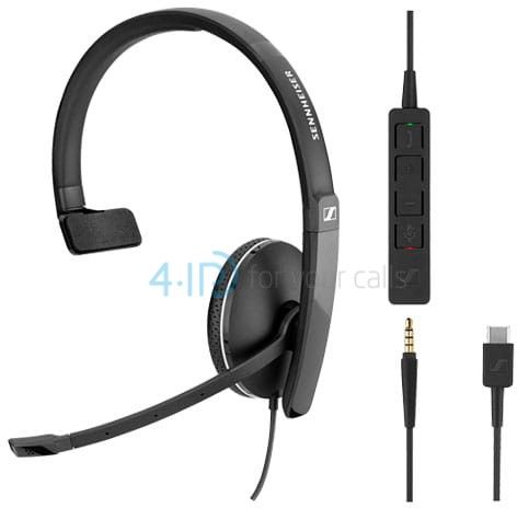 Epos/Sennheiser ADAPT 135 II USB słuchawka z mikrofonem do PC i telefonu komórkowego (złącze USB-C / jack 3.5mm)