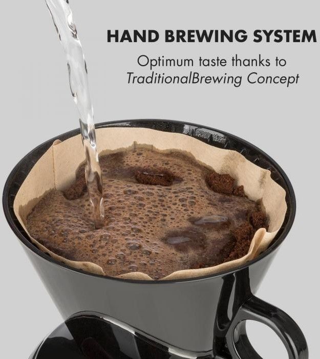 Klarstein craft coffee Ekspres do kawy waga timer dzbanek szklany nasadka filtrująca 600 ml kolor czarny/biały