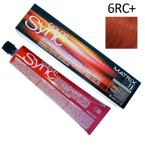 Farba do włosów Matrix Sync Color ciemny blond czerwono miedziany Nr 6 RC 90 ml