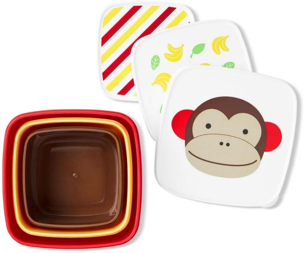 3 Pudełka na żywność Skip Hop Zoo Snack Box Set - monkey
